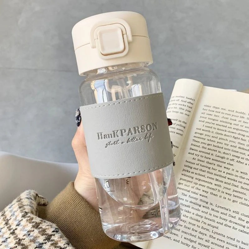 500ml Portable Straw Bottle – Leakproof Cute Drinkware for Milk & Juice