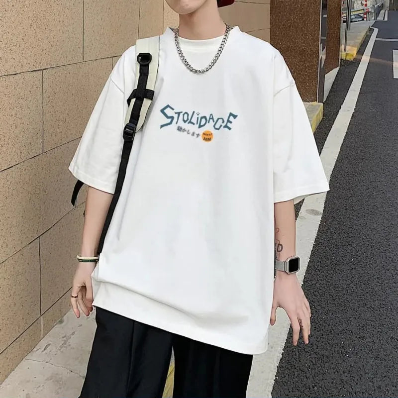 8XL Men’s Oversized Korean Style T-Shirt – Rabbit Print Casual Tee