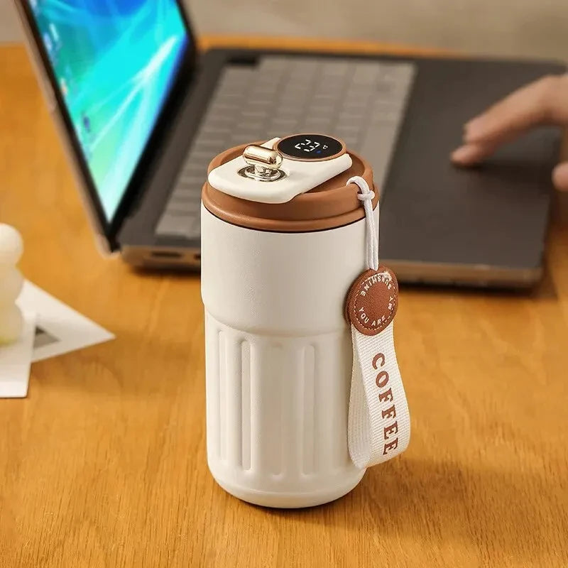 Smart Stainless Steel Tumbler – Insulated Car Mug with Temperature Display